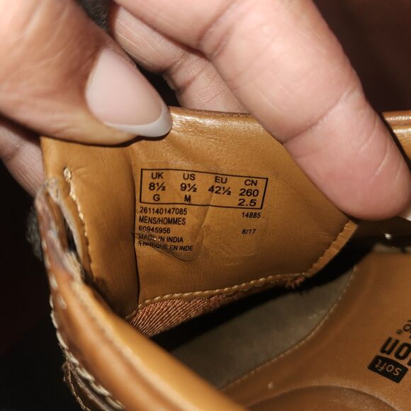 Clarks Shoes Sz 9.5 M Almond Toe Brown Derby Oxfords Leather Men 14885 - Picture 5 of 6